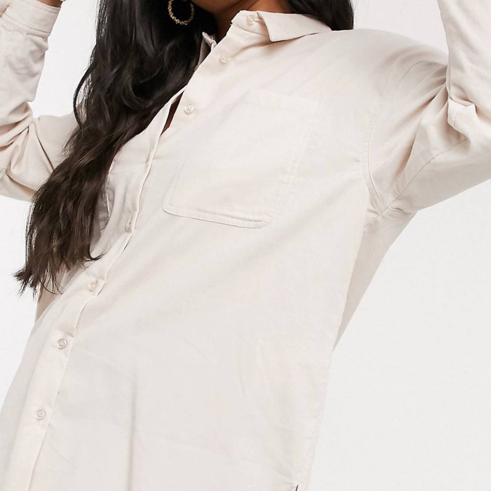 Pimkie oversized cord shirt in beige - Picture 2 of 4